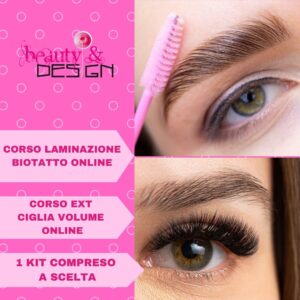 Corsi Ext Ciglia Volume e Lam Sopracciglia Online 1 Kit a scelta