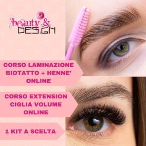 Corsi Ext Ciglia Volume e Lam Sopracciglia Online 1 Kit a scelta
